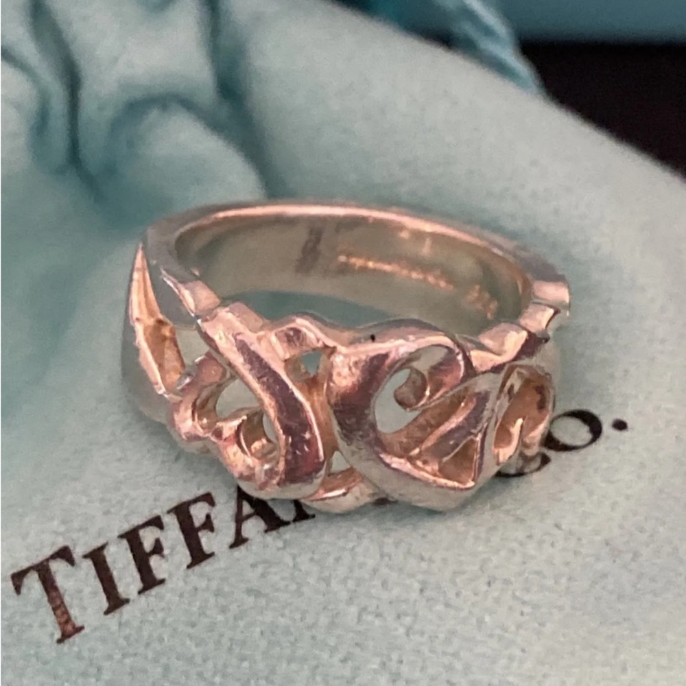 Tiffany&Co Paloma Picasso Loving Heart Ring Sterling Silver / Sz 5.5” EX. COND!